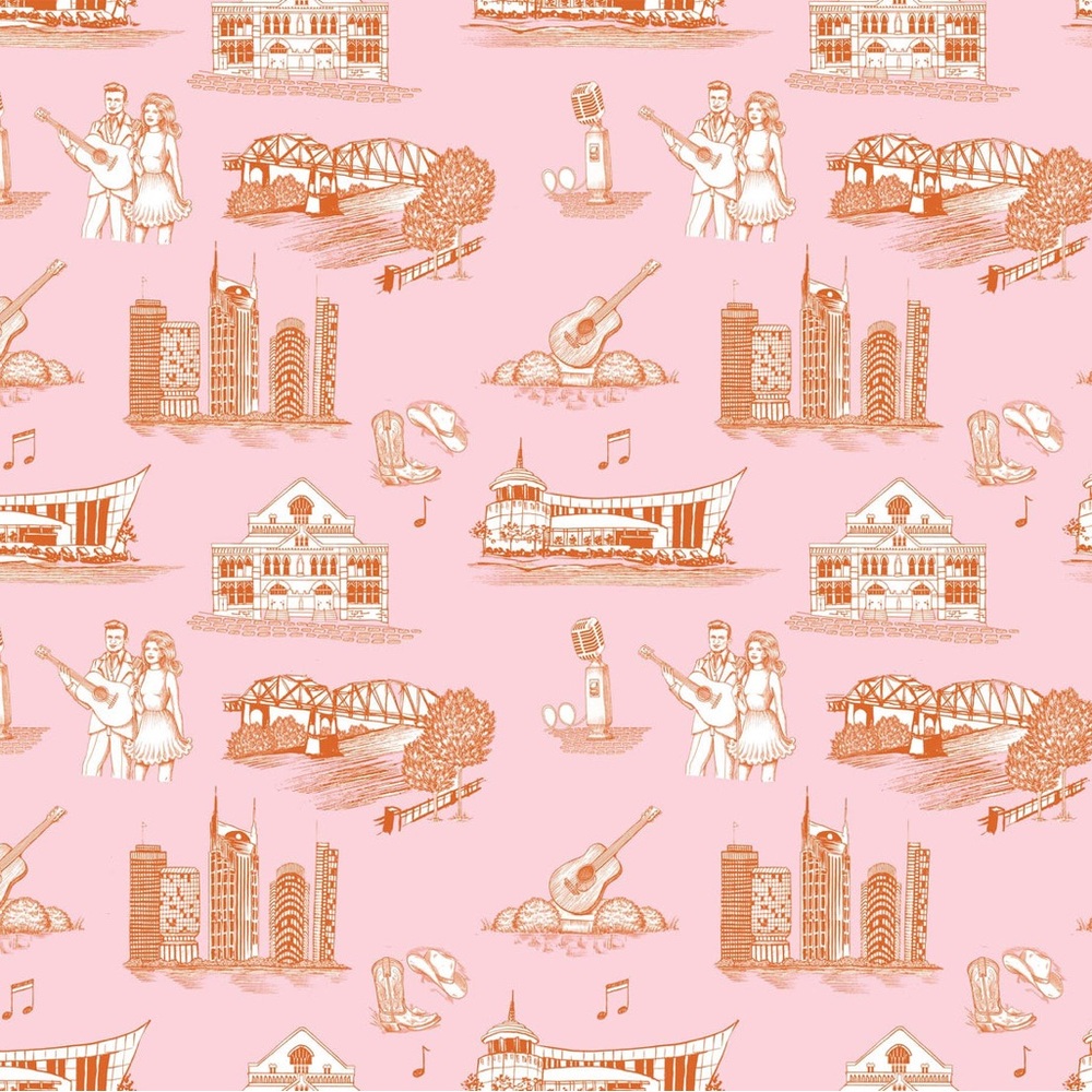 NEW Katie Kime Nashville Toile Pink Orange Pajama Pant Size Large - Picture 4 of 6